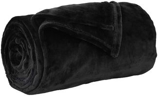 vidaXL Überwurfdecke Schwarz 150 x 200 cm Fleece 42016778