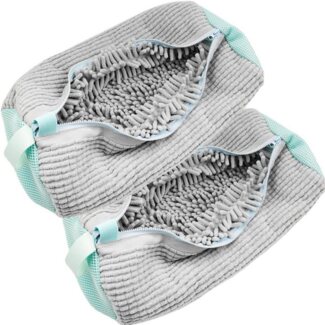 BlingBin Wäschesack 2 Stück Schuhwaschbeutel Waschmaschine Wäschenetz für Schuhe (2 Stück/Set, 2 St, 2pcs), 39 * 19 cm, Wiederverwendbare Schuhwaschbeutel mit Reißverschluss