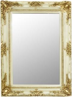 Casa Padrino Barock Spiegel Creme / Gold 90 x 10 x H. 120 cm - Handgefertigter Wandspiegel im Barockstil - Garderoben Spiegel - Wohnzimmer Spiegel - Barock Möbel