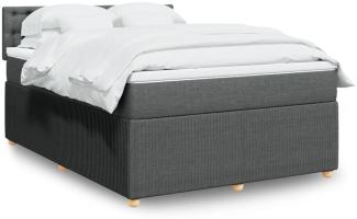 vidaXL Boxspringbett mit Matratze Dunkelgrau 140x190 cm Stoff 3287466