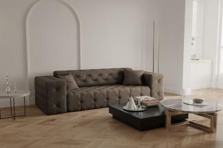 Sofa Designersofa CHANTAL 3-Sitzer in Stoff Opera Velvet Braun