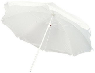 Macma Sonnenschirm Strandschirm / Sonnenschirm / stufenlos verstellbar / Farbe: weiß