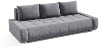 Sofa 3-Sitzer mit Schlaffunktion VOGAR Stoff Aston Dunkelgrau