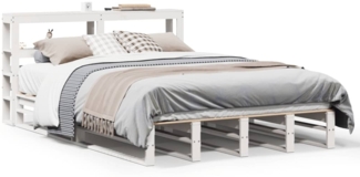vidaXL Massivholzbett ohne Matratze Weiß 160x200 Kiefernholz 3306502