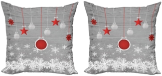 Abakuhaus Kissenbezüge Modern Accent Doppelseitiger Digitaldruck, (2 Stück), Weihnachten Sterne-Flitter Schnee