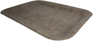 Tablett flach groß Kunstleder braun diagonal gemustert Serviertablett
