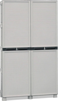 Dmora Liège Outdoor-Garderobe, Outdoor-Möbel, Mehrzweck-Wäschegarderobe, 100 % Made in Italy, Hellgrau, 100 x 39 x 172 cm