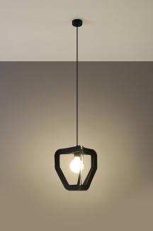 Pendelleuchte, Stahl, schwarz, H 120 cm