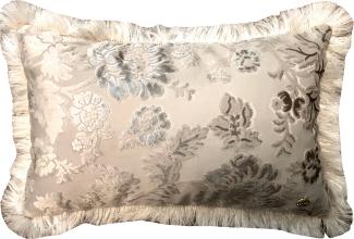 Luxus Kissen Pompöös by Casa Padrino von Harald Glööckler Elegance Collection Barock Muster Creme / Creme 35 x 55 cm - Luxuskissen