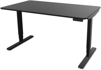 ASSMANN Elektrisch höhenverstellbarer Schreibtisch Y-Line Curved 120x70 cm Schwarz Schwarz Metall Holz