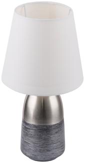 Globo Eugen Tischleuchte silber grau, weiß E14 16x31 cm