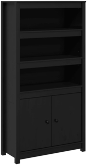 vidaXL Highboard Schwarz 80x35x154 cm Massivholz Kiefer 823523