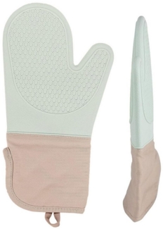 HAUSS SPOLE Topfhandschuhe Ofenhandschuhe Backhandschuhe HitzebestäNdig Küchenhandschuhe, (2 Silikon-Ofenhandschuhe), Silikon Baumwollfutter und AufhäNgeschlaufe Zum Kochen Backen