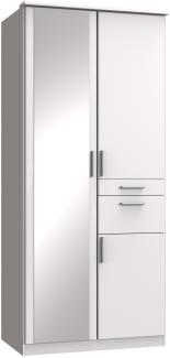 Kleiderschrank >Kalindi I< in Weiß - 90x198x58cm (BxHxT)