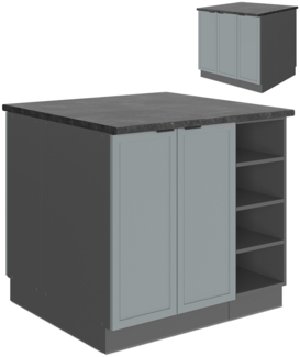 Kücheninsel Fame-Line Hellblau-grau 90 cm ohne Arbeitsplatte Vicco