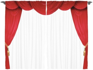Abakuhaus Gardine Schlafzimmer Kräuselband Vorhang mit Schlaufen und Haken, Theater Klassische Bühne Vorhänge öffnen