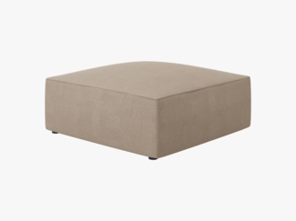 Micadoni Hocker Ruby 1-Sitzer Strukturierter Stoff Ottawa Dunkelbeige