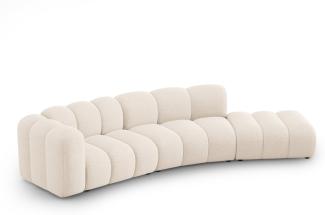 Micadoni Modulares Sofa Lupine 5-Sitzer Rechts Chenille Helles Beige