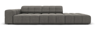 Micadoni Modulares Sofa Jennifer 3-Sitzer Rechts Samt Hellgrau