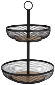Ladelle Etagere, Eisen/Kiefer, 2 Etagen, Modern, Robust, aus Eisen und Kiefer, 31,5x31,5x45cm