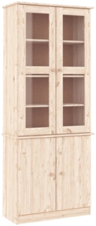 vidaXL Vitrinenschrank ALTA 77x35x186,5 cm Massivholz Kiefer 353949