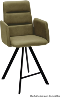 Thekenstuhl (6er-Set) Delfine 52x109x60 Schwarz/Olivgrün