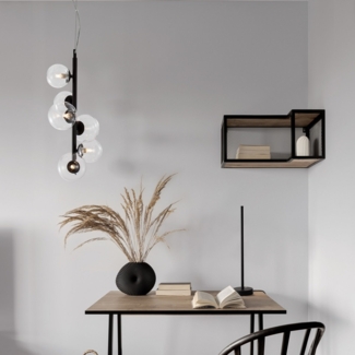 Nova Luce 9009251 ODILLIA Pendelleuchte 6-flammig Schwarz Transparent G9