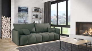 Sofa 3-Sitzer mit Schlaffunktion MORGANO Stoff Abriamo Graphit