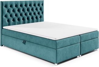 Best for Home Boxspringbett mit Bettkasten Doppelbett Trinity K14 Bonellfederkern inkl 7cm Topper (140x200 160x200 180x200 200x200 cm, Bonell-Matratze, gepolstertes Kopfteil, Polsterbett versch. Größen), mit oder ohne Topper, Flexible Liefermöglichkeit...