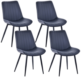 HOMAVO Esszimmerstuhl YZ1 STUHL-SET 4 Stück in Lederlook oder Samt