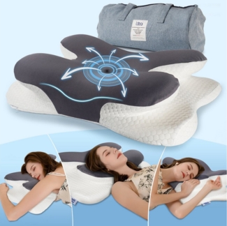 Esun Kopfkissen Memory Foam Kissen Kopfkissen, Ergonomisches Orthopädisches Kissen, Seitenschlafer, Rückenschlafer, Bauchschlafer, Set, Kissen vom OEKO-TEX® und CertiPUR Getestet, Nackenkissen für Erwachsene, Männer, Frauen