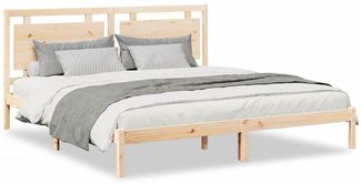 Doppelbett, Betten für Erwachsene, Massivholzbett Extra Lang ohne Matratze 200x210 cm de488