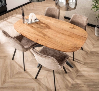 Maison ESTO Esstisch Esszimmertisch ESCANDI oval Akazie massiv 150 cm Küchentisch, Breite 90 cm