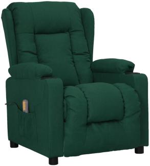 vidaXL Massagesessel mit Aufstehhilfe Dunkelgrün Stoff [3093439]
