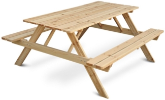 holz4home® Gartenbank Picknickbank Outdoor Sitzgruppe aus Holz I Tisch mit Bank