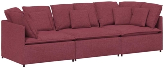 vidaXL Modulares Sofa mit Kissen Stoff Weinrot 3321270