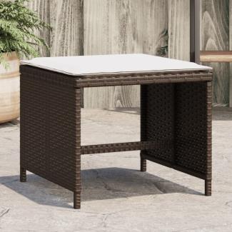 vidaXL Gartenhocker mit Kissen 4 Stk. Braun 41x41x36 cm Poly Rattan