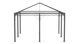 ELEO Pavillon quadratisch Torino 4 x 4 m pulverbeschichtet anthrazit