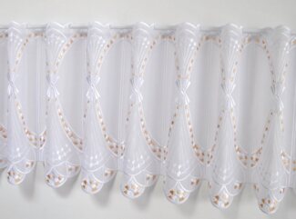 Stickereien Plauen Scheibengardine Fächer, Stangendurchzug (1 St), transparent, Voile