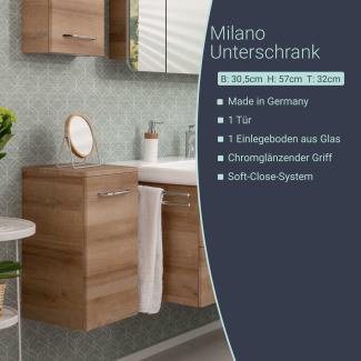 Fackelmann MILANO Unterschrank 30 cm, Braun hell