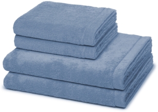 Cawö Lifestyle 4 tlg. Frottier-Set - 2 X Handtuch (50 X 100cm) und 2 X Duschtuch (70 X 140cm) - 520 g/m2 - Sky