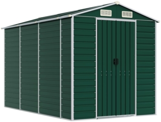 vidaXL Gartenhaus Grün 191 x 300 x 198 cm Verzinkter Stahl 3188233