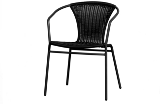 Gartenstuhl Weston aus Rattan, Schwarz