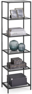 Vasagle Standregal mit 6 Ablagen, Stahl schwarz, 30 x 40 x 177,3 cm