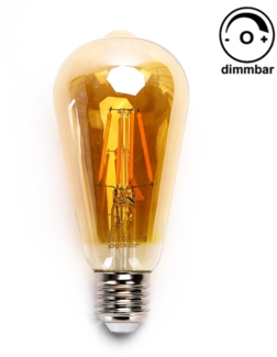 6W Dimmbare LED Leuchtmittel Filament E27 Kegel ST64 warmweiß 2200 K