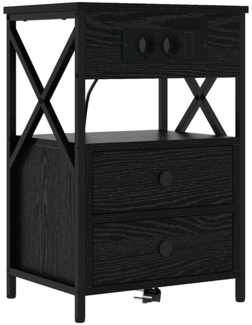 vidaXL Nachttisch Schwarze Eiche 40 x 31 x 60 cm Holzwerkstoff 859460