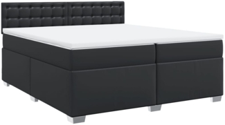 vidaXL Boxspringbett mit Matratze, Kunstleder schwarz, 200x200 cm
