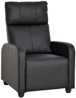 HOMCOM Relaxsessel Ruhesessel Sessel mit Liegefunktion (Fernsehsessel, 1-St, Sessel), Schwarz 69,5 x 89,5 x 104,5 cm