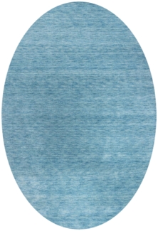 Morgenland Gabbeh Teppich - Softy - Uni - oval - 230 x 150 - Hellblau