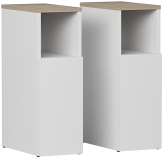 Vicco Nachttisch Weiß/Sonoma 2er set, Enton